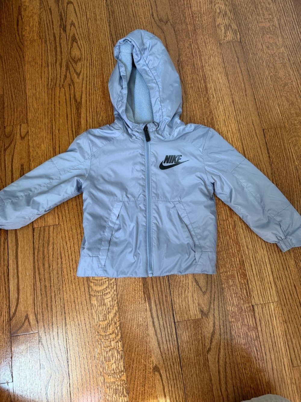Nike Light Blue Hooded Kids Windbreaker Jacket